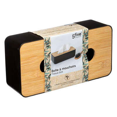 Gezond eten Minister lever Tissue box zwart met bamboo – The Wardrobe Organizer