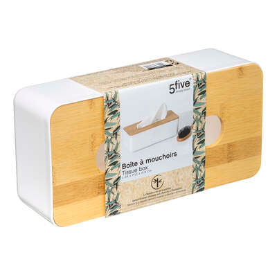 Tissue box wit met bamboo
